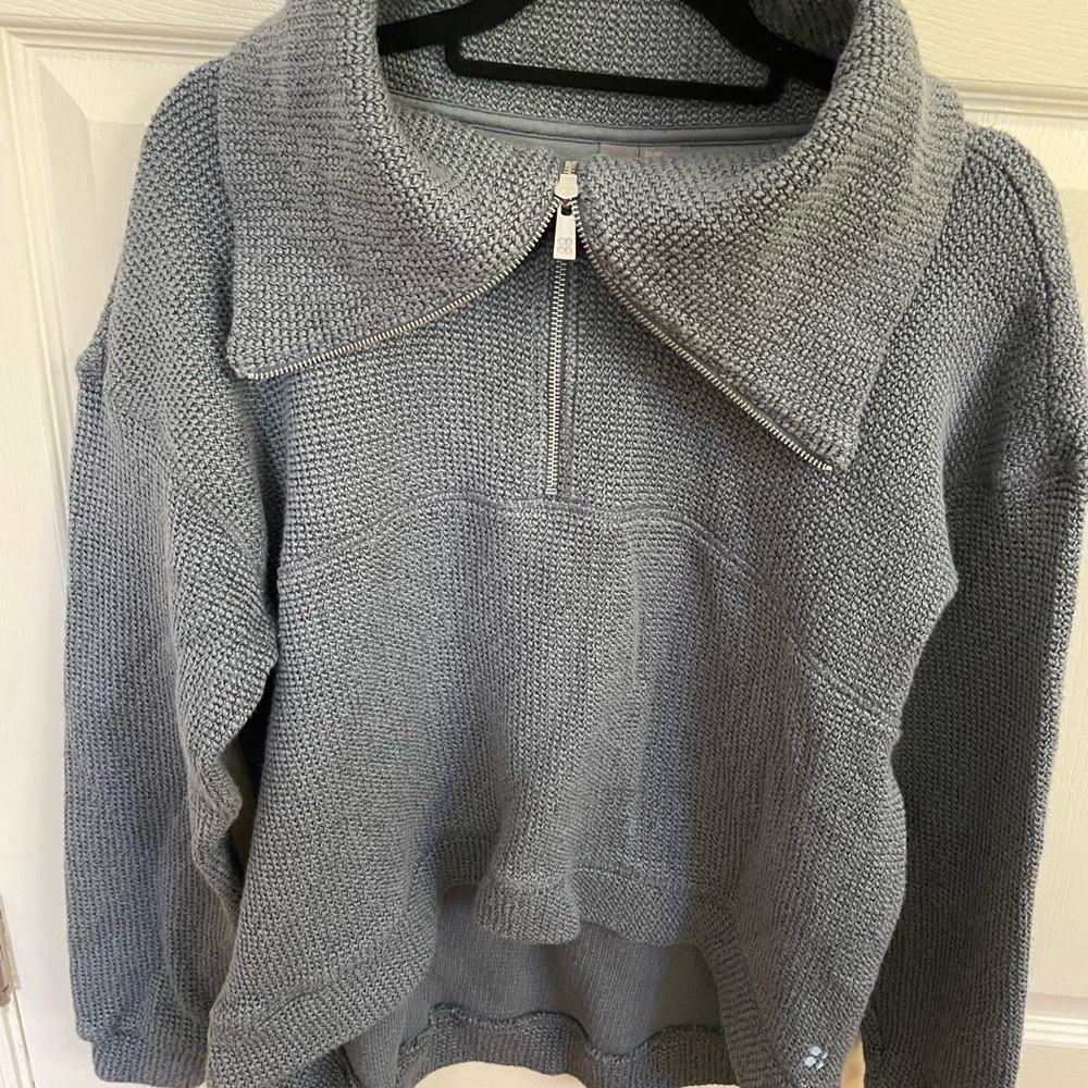 Sweaty Betty Light Blue Cowl Neck Sweater